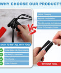 Split Wire Loom Tubing Pro Grade 1/2 Inch ID, 10 Feet Length, With Installation Tool, grip comparison, red and black tubing