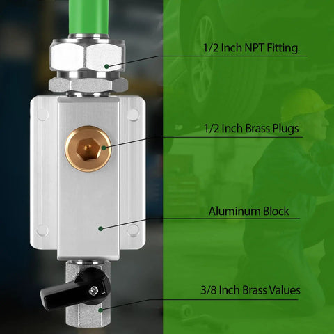 Close-up of fitting details on Built Tough Heavy Duty Three Layer HDPE Aluminum HDPE Air Tubing Kit For Air Compressors