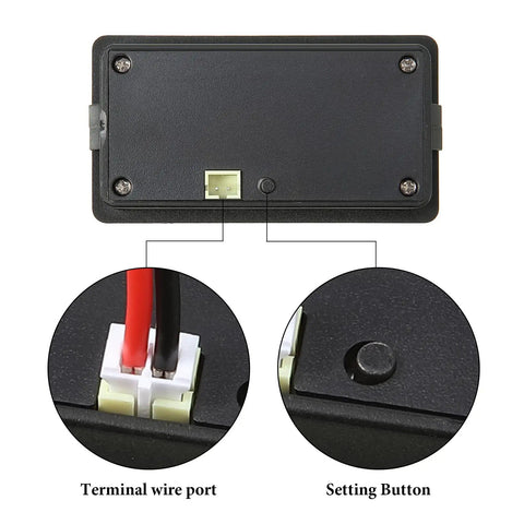 Two Piece Battery Indicator Voltage Meter DC 12V To 84V With Alarm For Golf Cart, Lithium Ion Battery Capacity Monitor, Auto Detects Voltage, Green Display, Replacement Gauge For EVs And Golf Carts