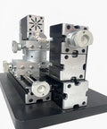 Precision Mini Metal Lathe 60W 12000 RPM Four Axis Micro Machining Tool With Quick Indexer detailed close-up