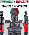 Cordless 12V Max Brushless Ratchet Wrench With One Quarter Inch Drive G12 Series Spark Free And Ultra Efficient BLDC Motor