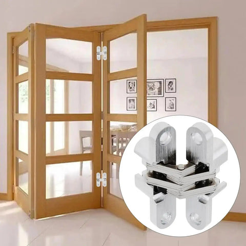 180 Degree Zinc Alloy Concealed Hinge For Folding Doors And Hidden Doors With Screws Heavy Duty Built To Last Rust Resistant
