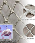 Heavy Duty Cargo Lifting Net 1.5x1.5m Hoisting Webbing, 2 Ton Load Capacity shown with reinforced polyester yarn and mesh