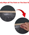 Cleaning Magnetic Dust Barrier Door Kit Pro Grade for Construction Containment with a cloth, removing dust and paint.