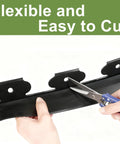 Cutting 40 Ft Landscape Edging Border With 50 Anchoring Spikes 4 In Tall Plastic Garden Barrier for flower beds, flexible design.