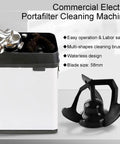 Premium Top Shelf Automatic Electric Knock Box For Quick Coffee Ground Disposal Smooth Barista Cleanup Tool Heavy Duty Bean Waste Dispenser No Fuss Game Changer with cleaning brush.