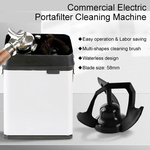Premium Top Shelf Automatic Electric Knock Box For Quick Coffee Ground Disposal Smooth Barista Cleanup Tool Heavy Duty Bean Waste Dispenser No Fuss Game Changer with cleaning brush.