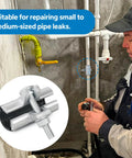 Amazon stainless steel pipe repair clamp, 1 in x 3 in, with bolt, for water or copper pipe leaks.