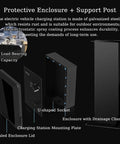 Top Shelf Heavy Duty EV Charger Lock Box Built Tough With Rock Solid Key Code Security And All Weather Resistant Shell For Straightforward Wall Or Floor Mount Setup, showing enclosure and support post, made of galvanized steel.
