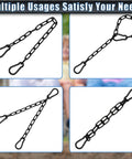 Four images of Two Pack Hanging Swing Chain With Four Carabiners 25In Heavy Duty Hammock Hardware Kit 660Lb Capacity For Hanging Chairs Punching Bags Indoor Outdoor Gym Black