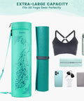 Full Zip Yoga Mat Bag Carrier With Wet Pocket And Front Zipper Pocket Extra Wide Adjustable Strap fits yoga gear
