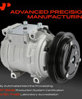 Heavy Duty Air Conditioning Compressor With Clutch Compatible With Toyota Tacoma 1995 To 2004 3.4L Engine 10Pa15L close-up view with pulley.