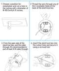 Installation guide for Old Work Round Electrical Box 18 Cu In One Gang Device Box For Pendant Lights Ceiling Fans And Switches ETL Listed