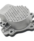 Performance Direct Swap Electric Engine Water Pump For Honda Accord And Honda Crv Two Liter Fhev Hybrid Trims Two Thousand Eighteen Through Twenty Twenty Two Fits Like A Glove Plug And Play Tackles Heat Like A Champ, silver aluminum part with fins for cooling.