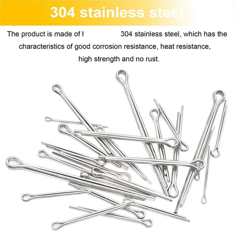 304 Stainless Steel Cotter Pins Kit, 160-Piece Assortment, displayed on a white background