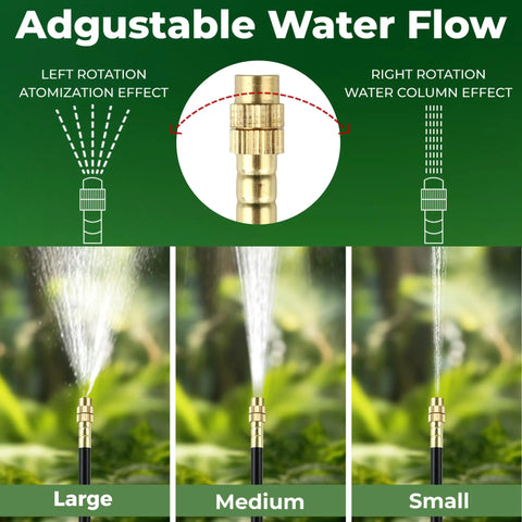50Ft Drip Irrigation Kit For Garden With Plug And Play Quick Connect Tubing And Automatic Sprinkler System Adjustable Misting Nozzles One Quarter Inch Hose For Outdoor Raised Beds Flower Beds Yard And Greenhouse