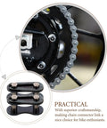 Bicycle chain link connector showcasing steel design, practical for quick repairs, part of 10 Pack Bicycle Chain Link Connector Single Speed Wheel Beefy Roller Steel No Drama Quick Fix Kit.