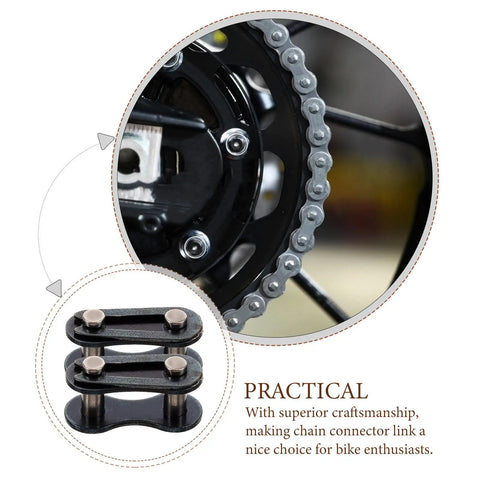 Bicycle chain link connector showcasing steel design, practical for quick repairs, part of 10 Pack Bicycle Chain Link Connector Single Speed Wheel Beefy Roller Steel No Drama Quick Fix Kit.