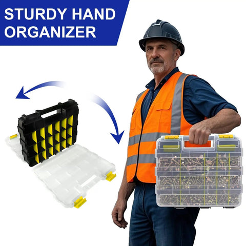 Top Shelf Built Tough Metric Bolt And Nut Assortment 919 Piece Set M4 M5 M6 M8 Yellow Zinc Plated Hex Fasteners organized in sturdy clear case.