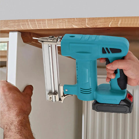 Top Shelf 20V Cordless Brad Nailer Kit With 15Ah Battery Charger Provides Strong 2 In 1 Finish Nail Performance For Upholstery Carpentry And Weekend Warrior Diy Tasks Guarantees Smooth Shooting Reliability On Demand