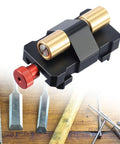 Badass Adjustable Honing Guide Sharpening Jig for Woodworkers, featuring aluminum frame and red knob for tool stability.