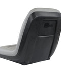 High Back Replacement Seat For Timecutter SS Lawn Mowers Built Tough Comfort Easy Install Durable Foam Stable Support Fits Multiple Mower Models American Owned And Operated Quality Replacement Part, gray and black high-back tractor seat