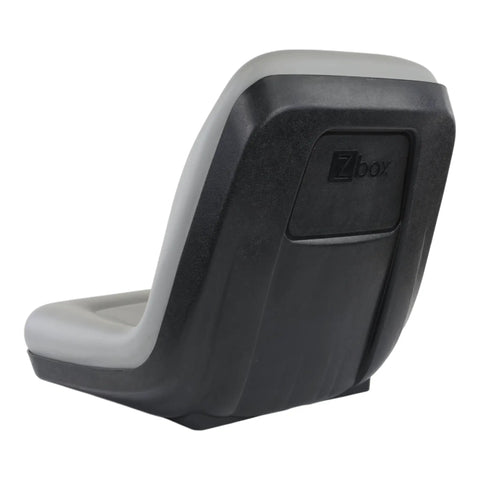 High Back Replacement Seat For Timecutter SS Lawn Mowers Built Tough Comfort Easy Install Durable Foam Stable Support Fits Multiple Mower Models American Owned And Operated Quality Replacement Part, gray and black high-back tractor seat