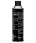 Back view of Go-To Dual Force Multi-Purpose Lubricant And Penetrant Aerosol, 14 Oz Can, information and instructions visible