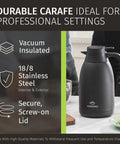 68 Ounce Thermal Coffee Carafe With Insulated Black Stainless Steel Keeps Your Brew Hot 12 Hours Or Cold 36 Hours Easy Pour