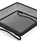 Ground Bird Feeder Tray 8 Inch Square Platform Metal Mesh Seed Holder Outdoor Garden Decor Durable Black Finish