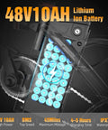 48V 10Ah battery for Electric Bike For Adults And Teens With 1200W Peak Motor Folding Commuter Ebike Up To 25 MPH