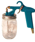 DIY Painter Siphon Gun Spray Kit For Home Projects, Compressor Mounted, shown with 16 oz glass Mason jar attached