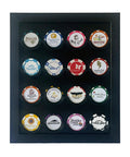 Poker Chip Display Wall Mount Or Stand Alone Frame Holds 16 Poker Chips Or Golf Ball Markers In Real Wood Finish