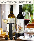 Keep Wine Fresh Up To 7 Days With This Reusable Vacuum Pump And Four Stopper Set on table with wine and bread