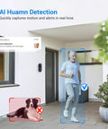 1080p Wireless Camera With Video Doorbell For Home Security No Fuss AI Human Detection Night Vision Two Way Audio Cloud Storage