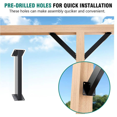 12 Pack 45 Degree Angle Corner Braces Inside Joint Heavy Duty Connector Bracket Kit For Gazebos Treehouses Cabins And Patios Inside Mount Corner Connectors For Rock Solid Stability And Wind Resistance