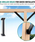 Heavy Duty Pro Grade 45 Degree Angle Corner Brackets For Pergola And Gazebo DIY Projects, Steel Inside Joint Connectors With Pre Drilled Holes, Sturdy Wood Support Pack Of 8 in use on wood.