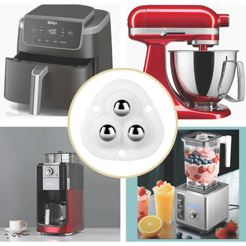Four Pack Peel And Stick Small Appliance Swivel Casters Deliver Ridiculously Smooth Barely There Roll on Coffee Makers and blenders.