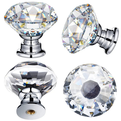 50 Piece Crystal Glass Drawer Knobs Diamond Cut Cabinet Pulls For Dressers And Cupboards With Included Mounting Screws Smooth Install Fresh Vibe Snag This Top Shelf Home Upgrade Hardware Pack