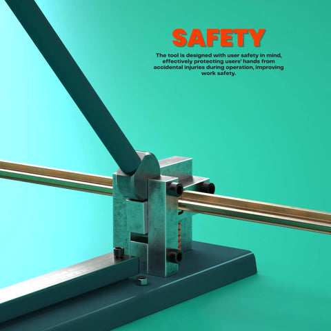 Din Rail Cutter Dual Groove Tool For Slotted Steel Aluminum Iron And PVC Guides With 50cm Ruler Sliding Baffle side view