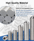 50 Pack M3 x 6mm Set Screws In 304 Stainless Steel With Internal Hex Allen Head Drive Cup and Cone Point for Towel Racks