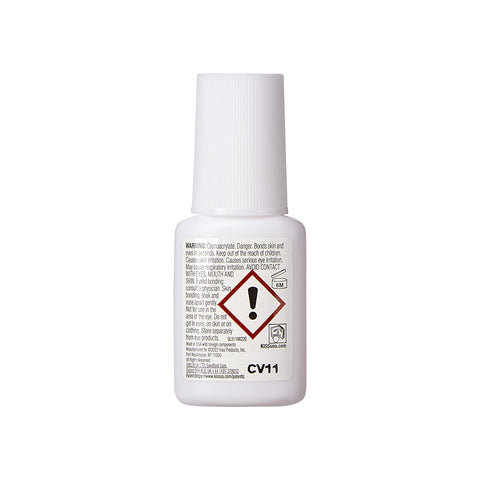 Back view of Brush On Nail Glue For Press On Nails 5G, Fast Drying, Strong Hold Bond For Repairs, safety warnings visible