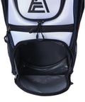 TLock Golf Cart Bag With 14 Way Top Organizer And Quiet Rattle Free Design Big Storage Pockets Rain Cover Durable Handles Grey Premium Cart Bag For Men open pocket view