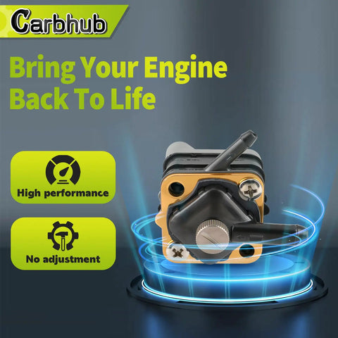 Front view of Fuel Pump For Outboard Motors 6HP 8HP 9.9HP 15HP Fits Johnson Evinrude Seahorse Outboard Engines 1981-1992 Replaces 397839