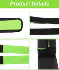 Close-up of Two Pack Green Bike Pedal Straps For Stationary Bikes Anti Slip Foot Straps Toe Clips showing nylon material and stitching details.