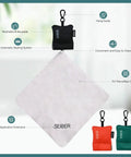 SEIBER eyeglass cleaning microfiber cloth with neoprene pouch, 7x7 inches, 3-pack in black, orange, or green.