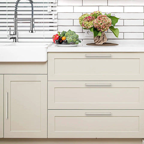 Kitchen drawers with 10 Pack Twelve And Three Fifths Inch Square Kitchen Cabinet Handles Satin Nickel Brushed Nickel Pulls.