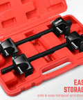 2-Pack 11.5 Inch Spring Compressor Tool Kit With Locking Pin for suspension work, shown in red storage case, MacPherson strut tool