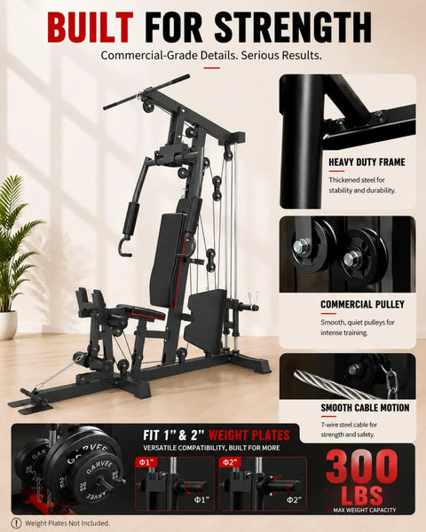 All In One Home Gym Machine With Leg Press And Preacher Curl Versatile Full Body Workout System For Home Gyms with heavy-duty frame