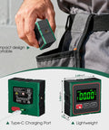 Pro Grade Angle Finder Magnetic Level With Laser Gauge For Table Saw And Woodworking LCD Backlit Display Level Tool For Construction And Machinery 0.2 Degree Precision Data Hold 4x90 Degree Coverage, compact 2.48in portable